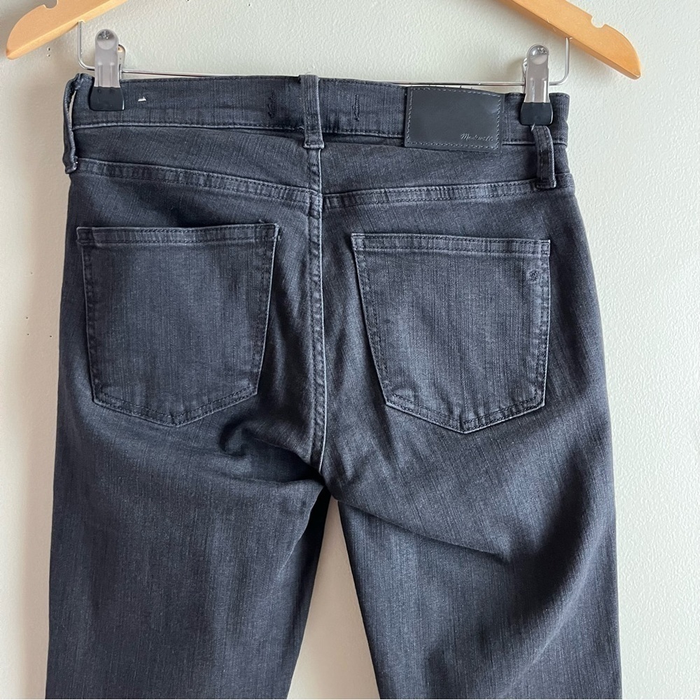 Madewell 9” Mid-Rise Skinny Black Jeans Button Fly Raw Hem, Size 24 - Picture 14 of 15